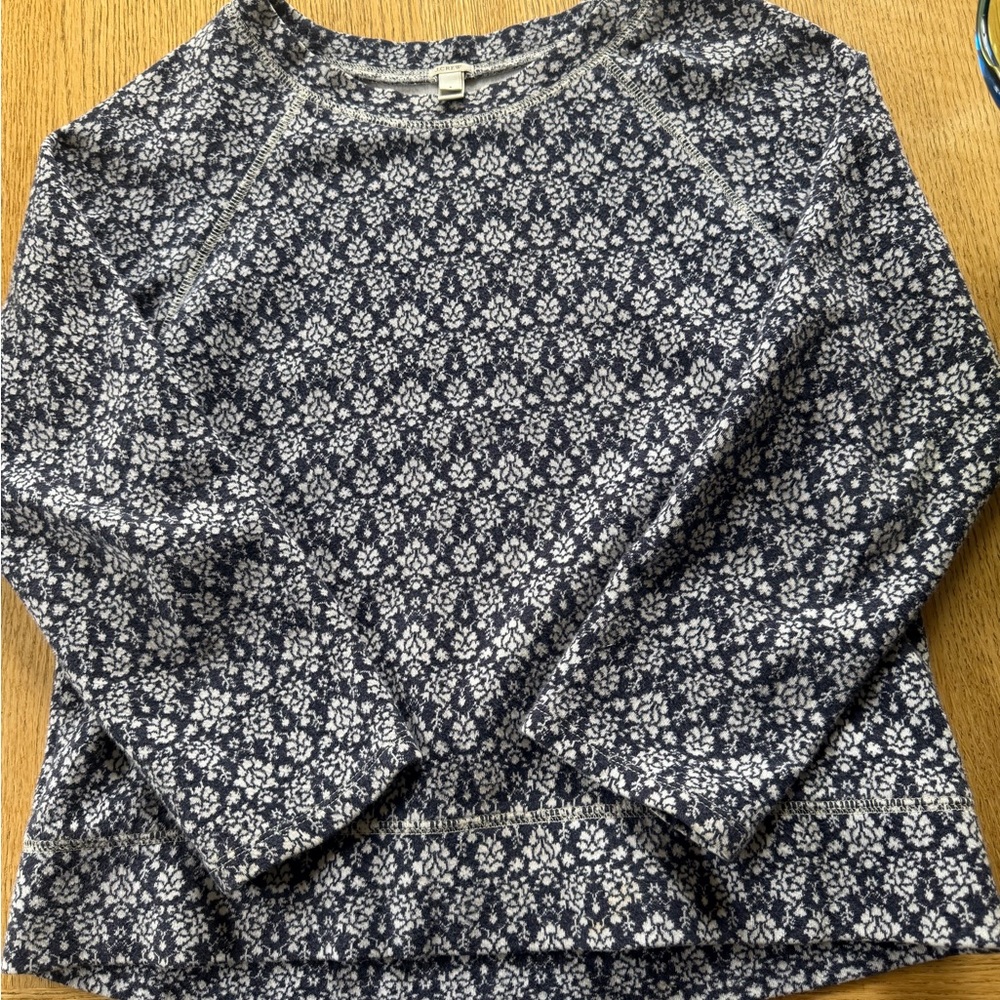J. Crew Navy and White Knit Top